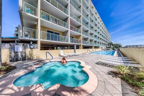 A heated pool - 3rd-floor, Gulf-front condo with seasonal beach setup - near entertainment (Fort Walton Beach)