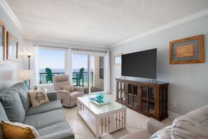 TV, DVD player, video library