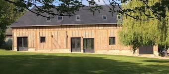 Renovated and decorated Norman wine press