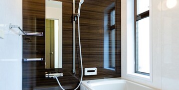 Bañera y ducha independientes, artículos de tocador gratuitos