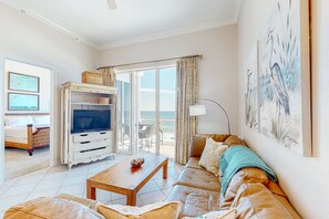 TV, DVD player, video library