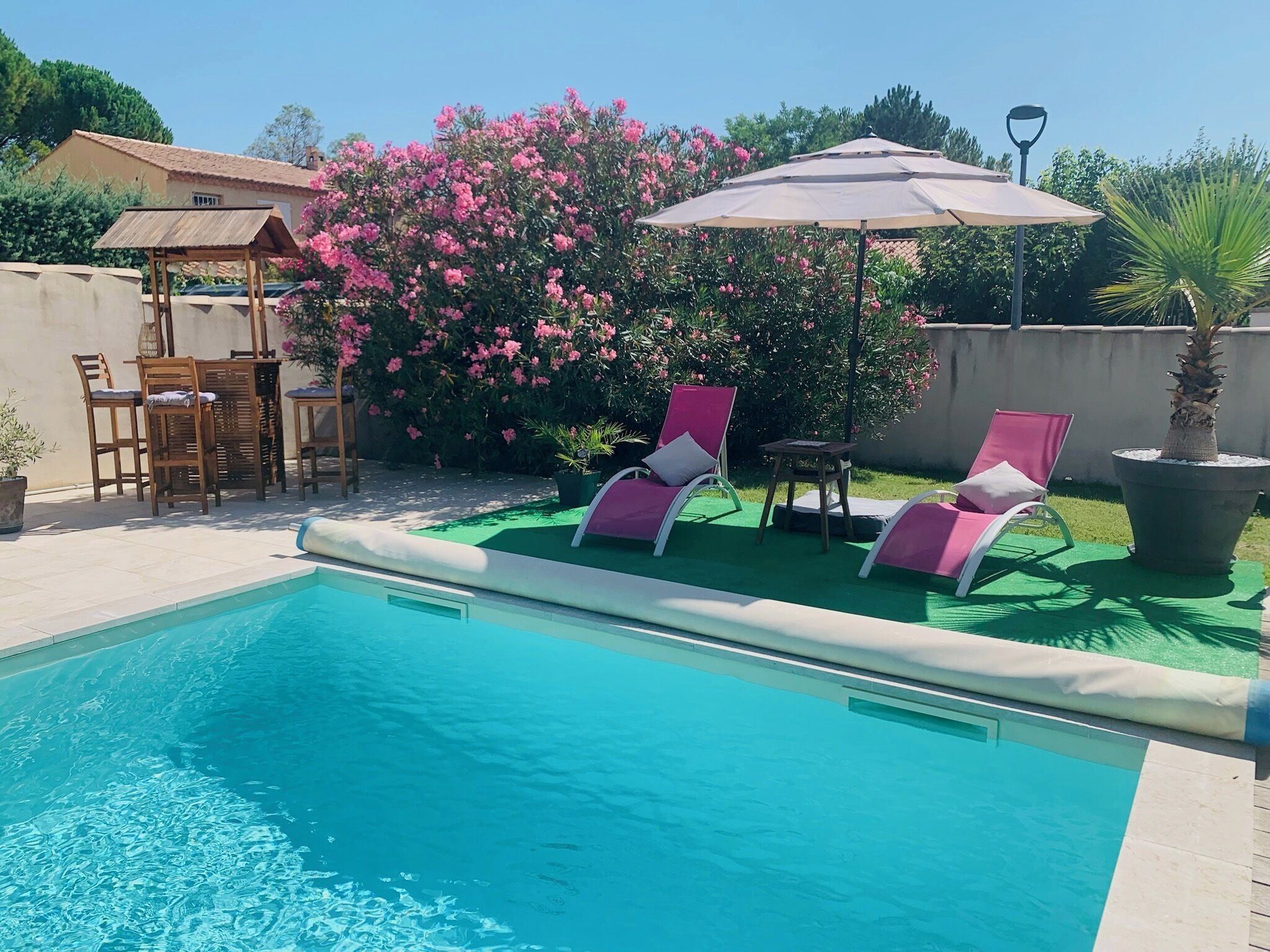 Piscine extérieure, piscine chauffée