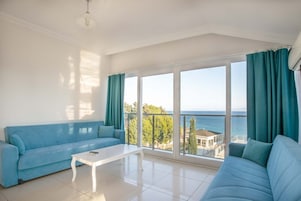 Cobertura, 2 quartos, vista para o mar | Roupas de cama premium, Wi-Fi de cortesia, roupa de cama