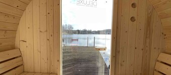 Garden house with sauna directly on the Buckowsee