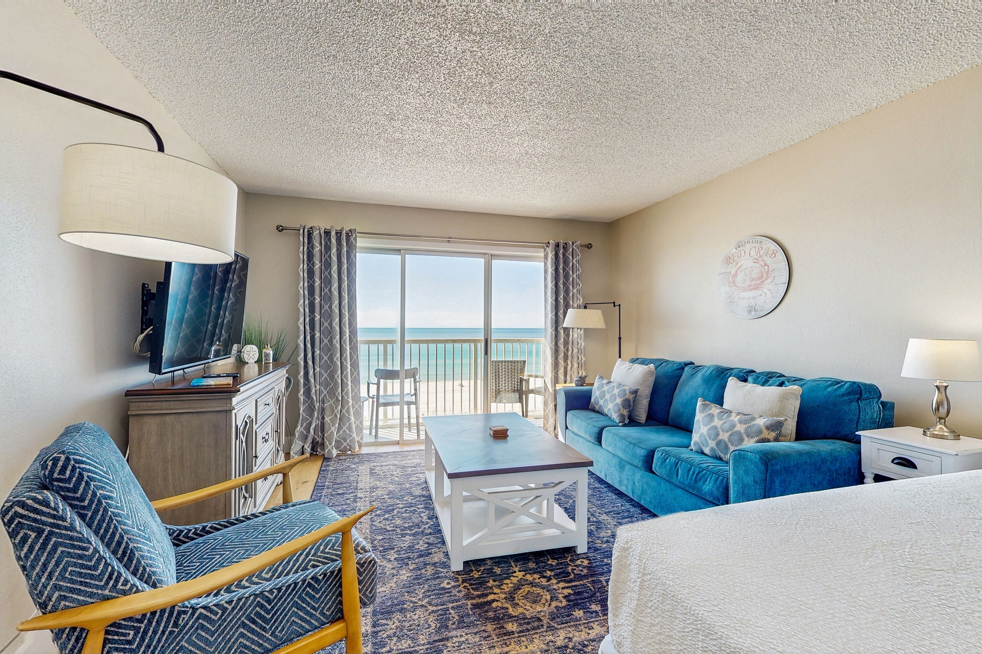 TV, DVD player, books, video library