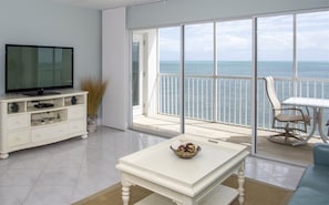 Flat-screen TV, DVD player