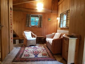 TV, fireplace, DVD player, books