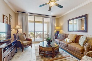 TV, DVD player, video library - Gulf Front Condo Pools Onsite, Nearby Activities, Shops, & Restaurants (Fort Walton Beach)