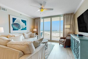 TV, DVD player, video library