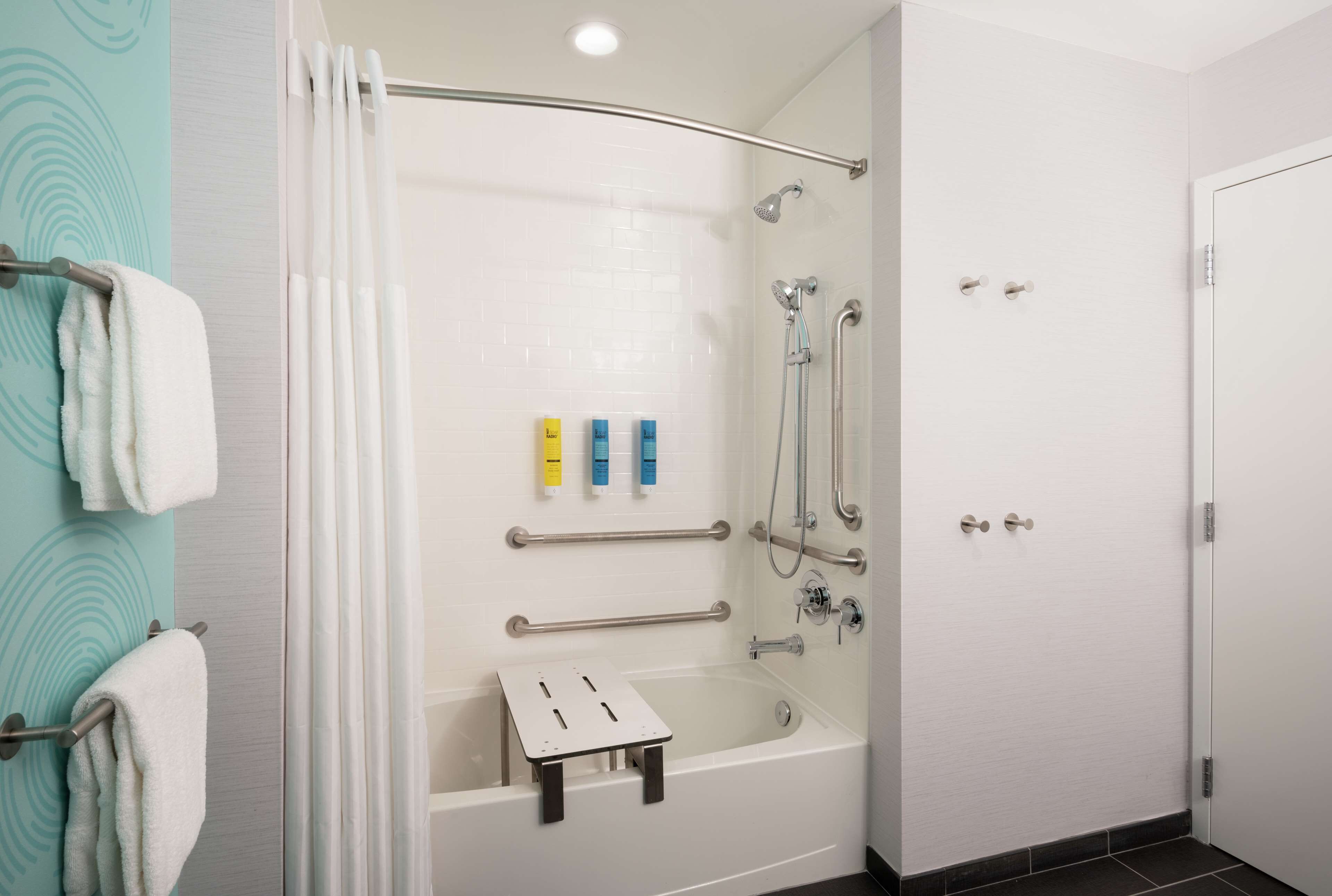 free toiletries, hair dryer, towels, soap