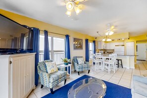 TV, DVD player, video library