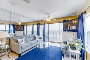 TV, DVD player, video library