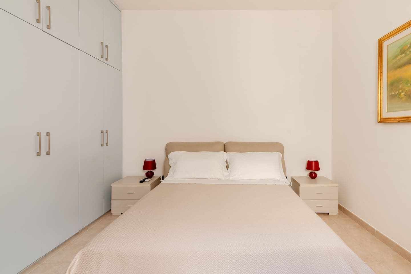 1 bedroom, desk, iron/ironing board, travel cot