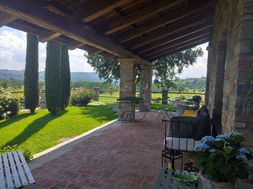 The fountain country house surrounded by nature