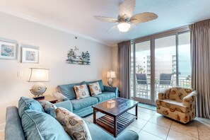 TV, DVD player, video library