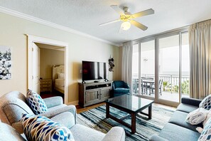 TV, DVD player, video library