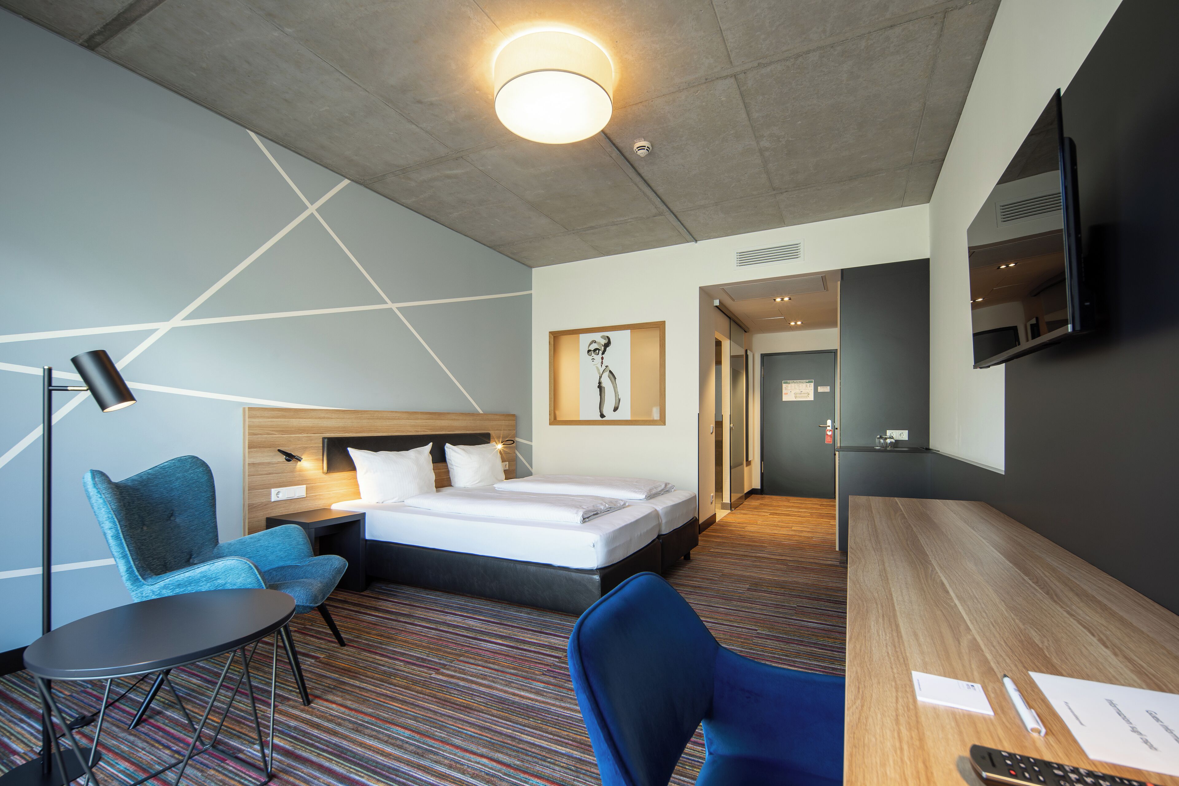 comfort double room | in-room safe, desk, blackout curtains, soundproofing