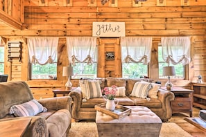Smart TV, fireplace, video games, DVD player