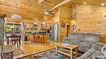 Smart TV, fireplace, table tennis, books