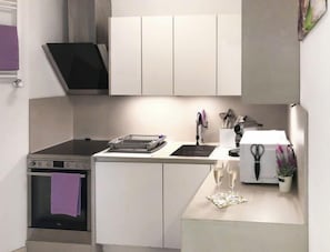 Fridge, microwave, oven, toaster