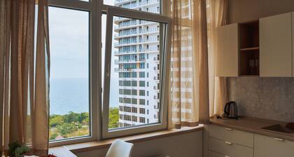 New Renovated beige apartment with sea view