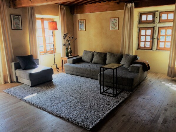 Fireplace, ping pong, books