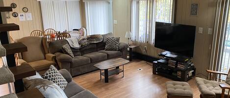 Smart TV, chimenea, videojuegos y reproductor de DVD