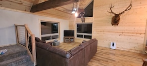 Smart TV, chimenea y reproductor de DVD