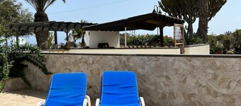 Villa Sol with 3 bedrooms Nudist village, Charco del Palo, Lanzarote, with sea view.