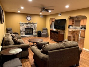 Smart TV, video games, foosball