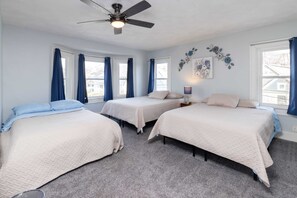 5 slaapkamers, een strijkplank/strijkijzer, wifi, beddengoed
