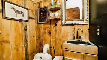 Shower, eco-friendly toiletries, hair dryer, towels