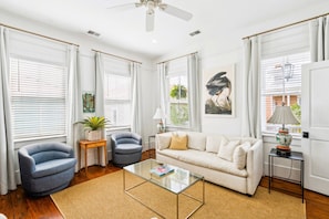 TV, books - B2 at Saint Philip Square, One Block to King, Second Floor Private Porch (Charleston)