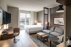 In-room safe, desk, laptop workspace, blackout curtains