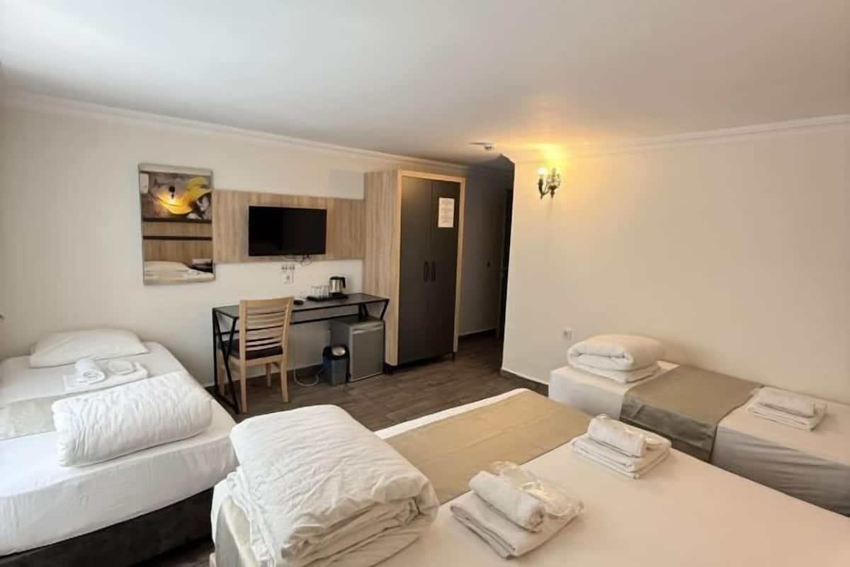 Premium bedding, minibar, desk, laptop workspace