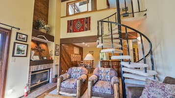 Smart TV, chimenea, reproductor de DVD