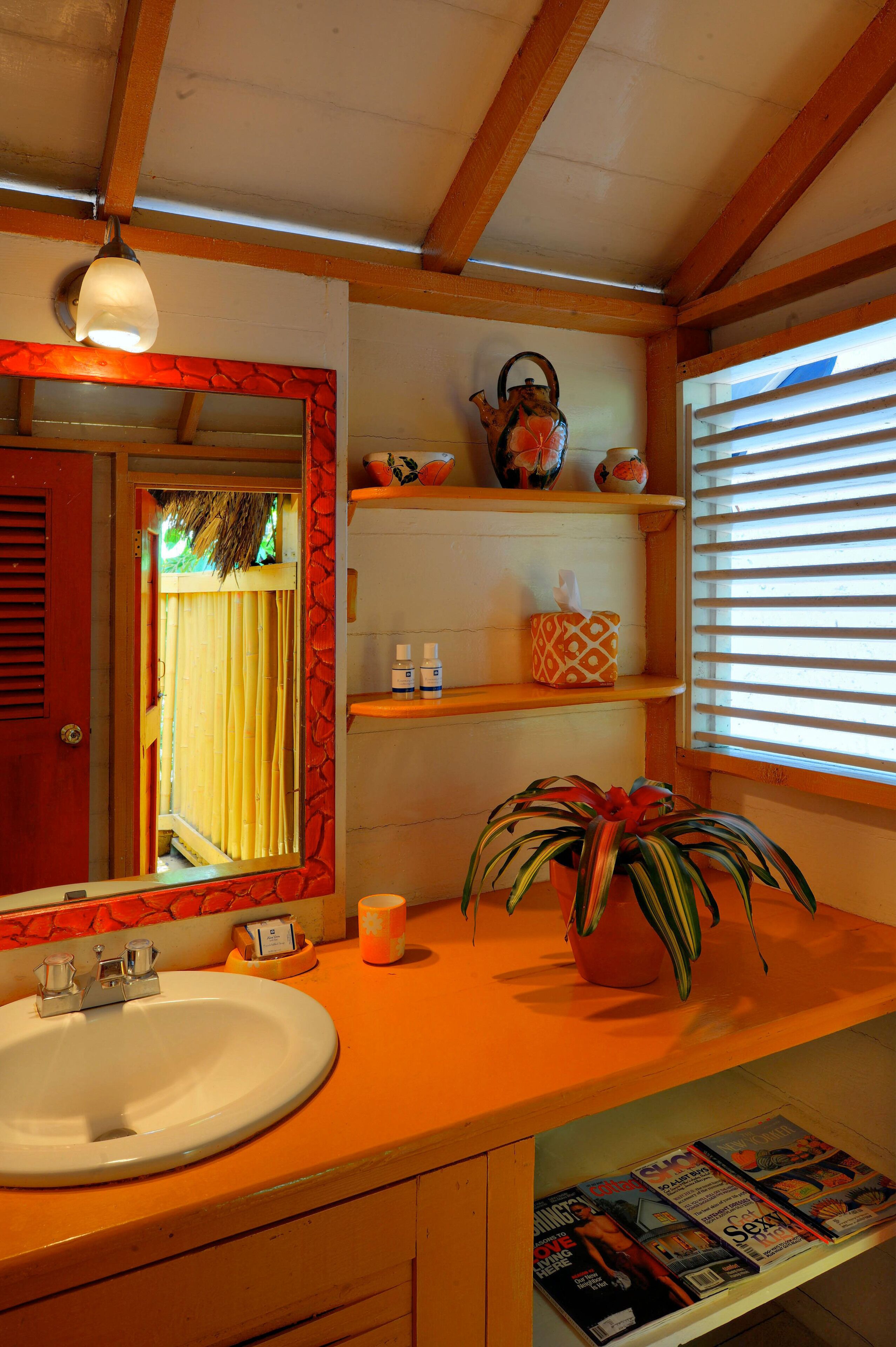 deluxe room, 2 single beds (two bedroom ocean front cottage) | bathroom | shower, free toiletries, hair dryer, bathrobes