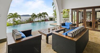 Dreamy Spanish-Style Villa with Sweeping Ocean Views, Elegant Nautical Design & Giant Infinity Pool