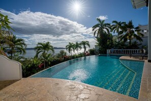 Pool - Dreamy Spanish-Style Villa with Sweeping Ocean Views, Elegant Nautical Design & Giant Infinity Pool (Cabo Velas)