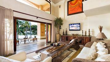Villa, 5 Bedrooms, Accessible, Beach View | Living room | TV