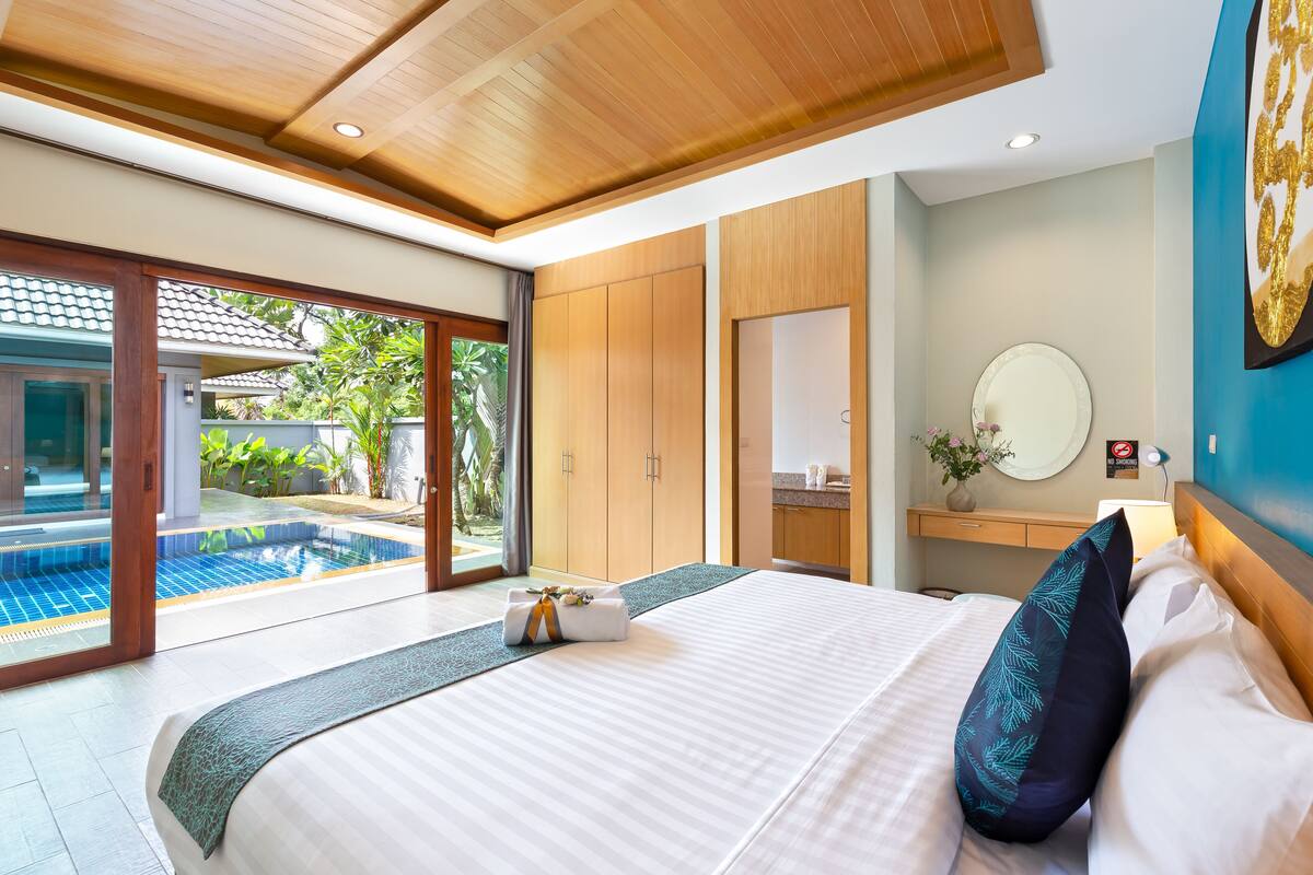3 Bedrooms Pool Villa | Safe på rommet, skrivebord, skrivebord for bærbar PC og lydisolert