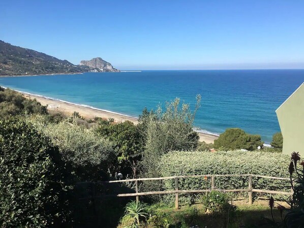 Beach nearby, sun loungers