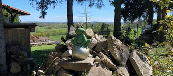 Vacation home "Am Hermannstein" with panoramic view and garden. Vacation with a dog.