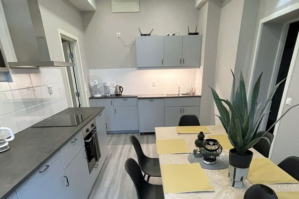Shared fridge, microwave, highchair