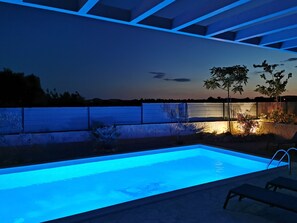 Outdoor pool, a heated pool, pool umbrellas, pool loungers - **** Villa Sundowner with heated saltwater pool (Šibenik)