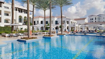 Indoor pool, 2 outdoor pools, open 8:00 AM to 6:30 PM, pool umbrellas