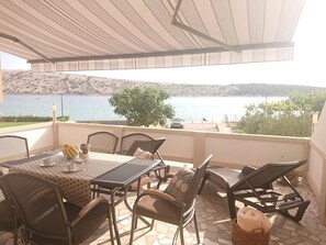Outdoor dining - Apartment in Barbat with Seaview, Air condition, WIFI, Washing machine (4956-1) (Rab)