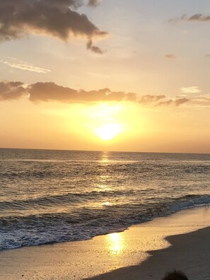 Plage à proximité, chaise longue, serviettes de plage