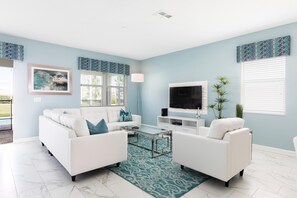 Villa, Multiple Beds (9046SID NON RENTING 11/27/2021- The R) | Living room | Flat-screen TV