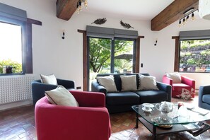 Televisión, chimenea, videojuegos, reproductor de DVD